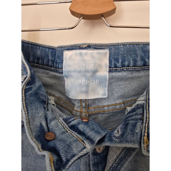 Mother Superior TOMCAT THE CONFESSION High-Rise Destroyed Cropped Jeans Sz 25 - Picture 11 of 16